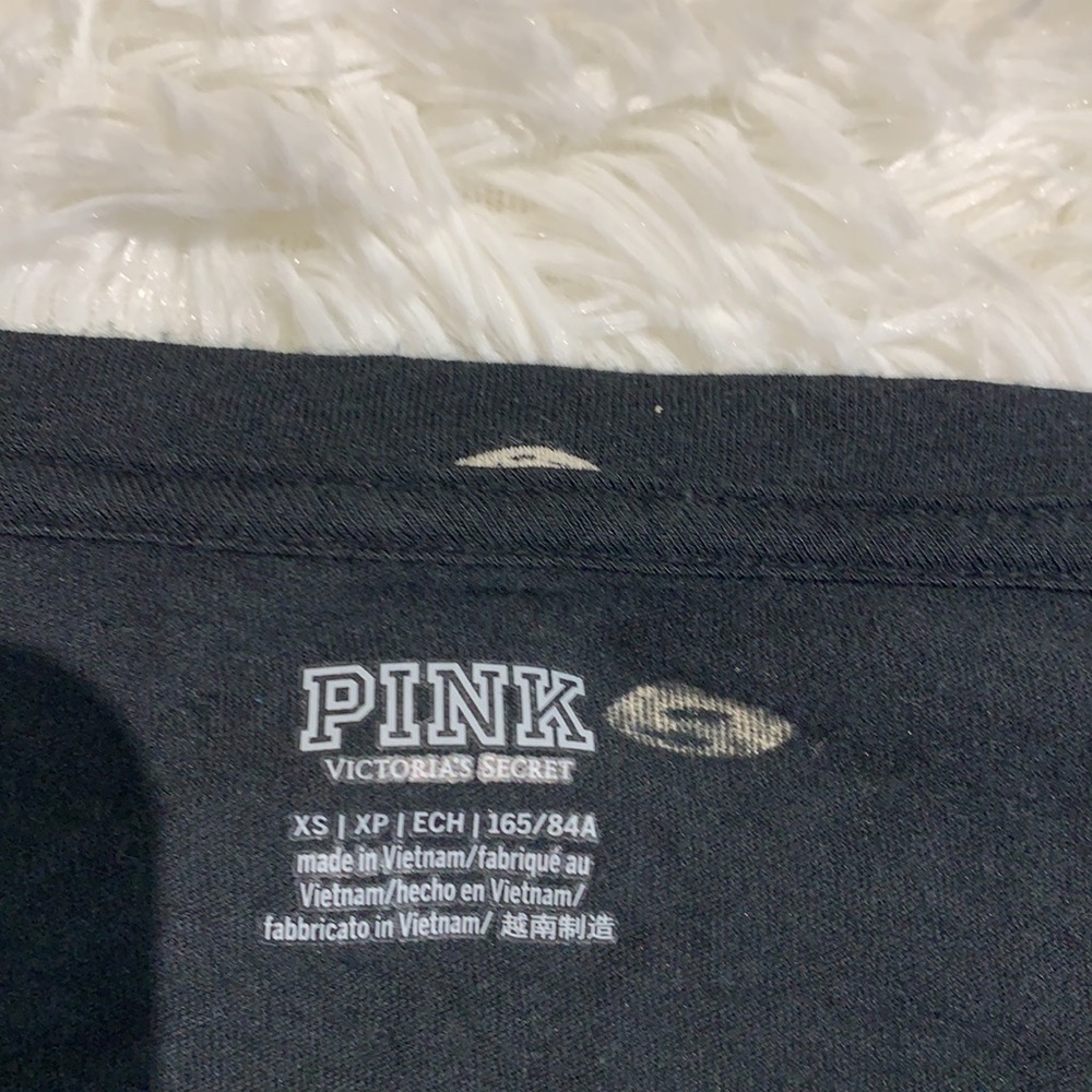 XS Victoria’s Secret pink kiss crop top black and cream NWOT - Picture 4 of 6